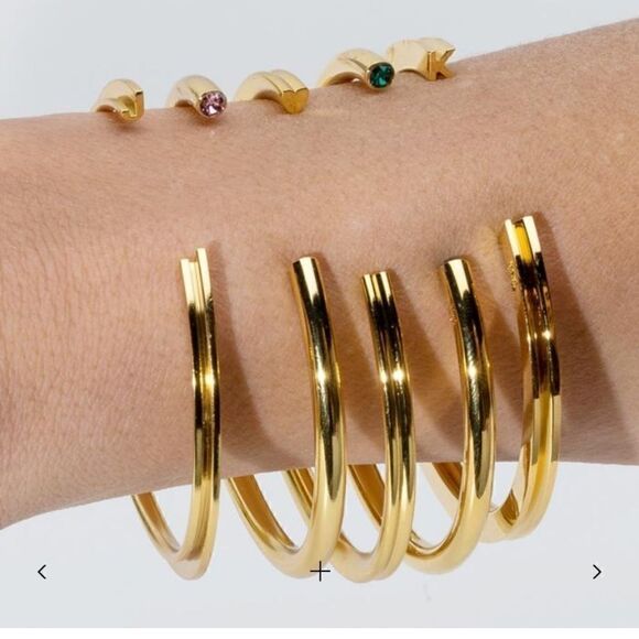 [stella valle] good plated “L” charm bracelet #4 - Picture 2 of 11